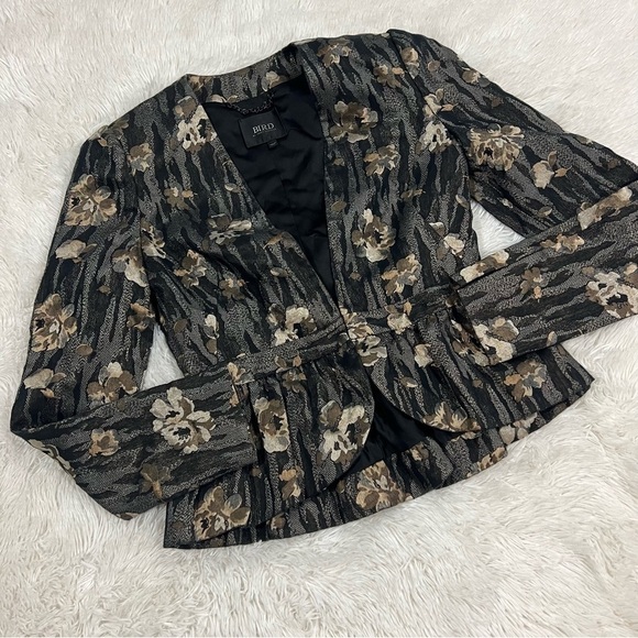 BIRD by Juicy Couture “Joni” black and gold floral Jacket RARE medium